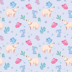 Christmas Animals and branches - pattern design