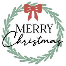 Merry Christmas With Wreath