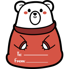 cute christmas bear tag