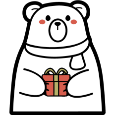 cute bear with gift box 