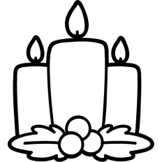 christmas candles lineart