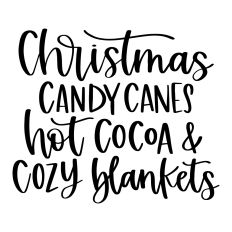 Christmas Candy Canes Hot Cocoa Cozy Blankets