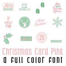 Christmas Cards Pink Full Color Font