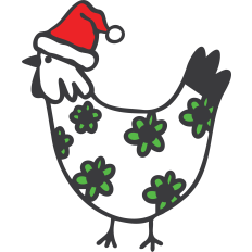 Chicken with Santa Hat