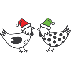 Chicks with Christmas Hats