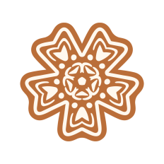 Gingerbread flower cookie