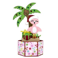 Christmas Flamingo Pop Up Card