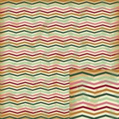 Christmas Floral Chevron Stripes