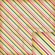 Christmas Floral Diagonal Stripes