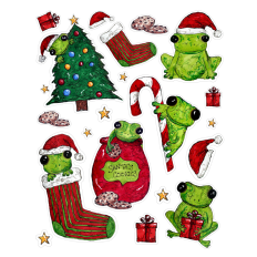 Christmas Frog Sticker Sheet