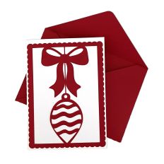Christmas Ornament and Ribbon Cut Away Stencil Card and Envelope