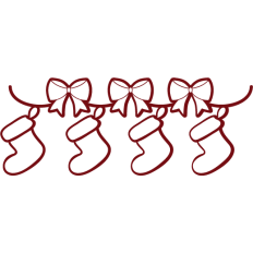 simple christmas socks string outline