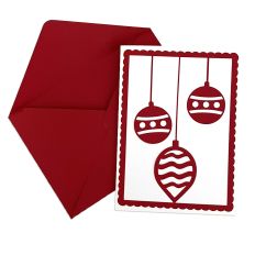 Christmas Ornament Vertical Cut Away Card and Envelope