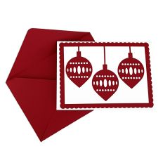 Christmas Ornament Horizontal Cut Away Card and Envelope