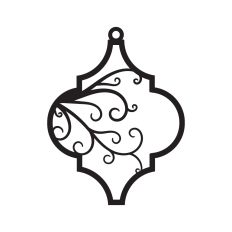 Tile ornament with swirls