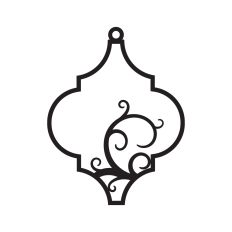 Tile ornament with swirls