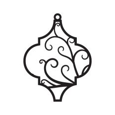Arabesque tile swirls ornament