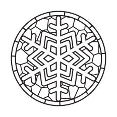 Snowflake stained glass design