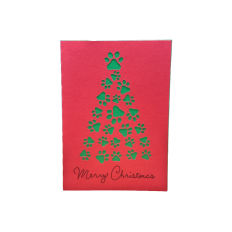 Christmas Tree Puppy Paws Card SVG – Die Cutting File