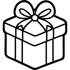 christmas present box lineart