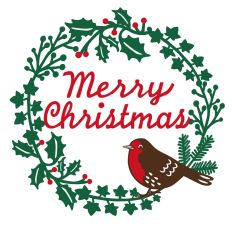 Christmas robin wreath