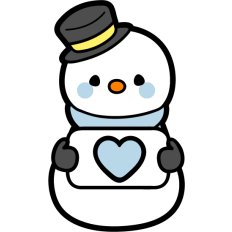 cute winter snowmen with a sign