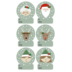 Christmas Character Gift Tags Print and Cut
