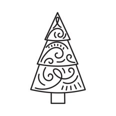Doodle pine tree
