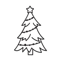 Christmas tree line art