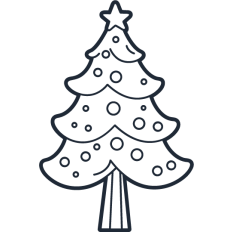 minimal elegant christmas tree lineart