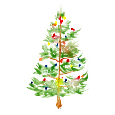 Watercolor Christmas Tree