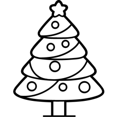 simple christmas tree lineart