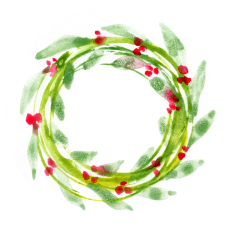 Watercolor Christmas Wreath