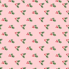 Sparkle Christmas - Metallic Holly On Pink