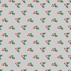 Sparkle Christmas - Metallic Holly On Grey