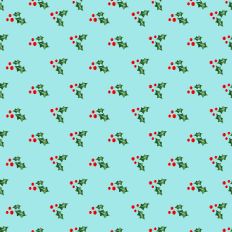 Sparkle Christmas - Metallic Holly On Aqua