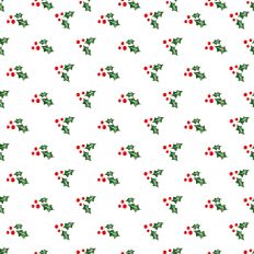 Sparkle Christmas - Metallic Holly On White