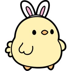 cute easter chick with bunny ears