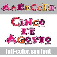 Cinco De Agosto Color Font