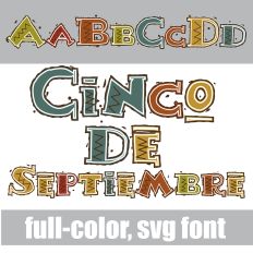 Cinco De Septiembre Color Font
