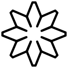 8 Petal Geometric Starburst Flower Outline