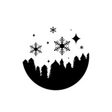 Stars and Snow Circular Ornament