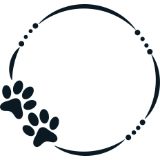 paw print circular frame