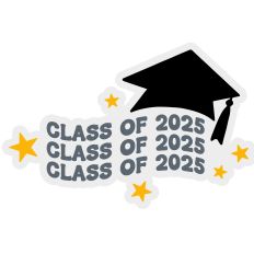 Class of 2025 Retro Wavy Layered Quote