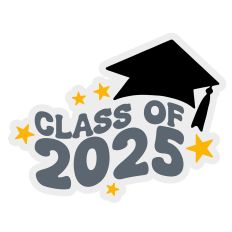 Class of 2025 Retro Wavy Layered Quote
