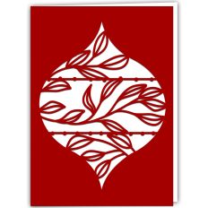 Classical Leaf Christmas Ornament Card
