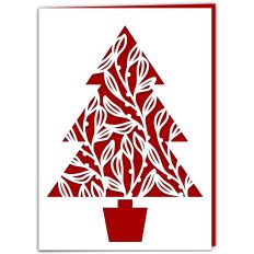 Leafy Christmas Tree Holiday Card