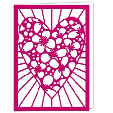 Clematis Blossom Flower Floral Heart Greetings Card