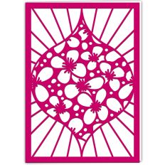 Clematis Blossom Floral Christmas Ornament Card