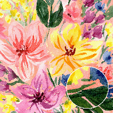 Abstract Watercolor Spring Wildflowers Floral Background
